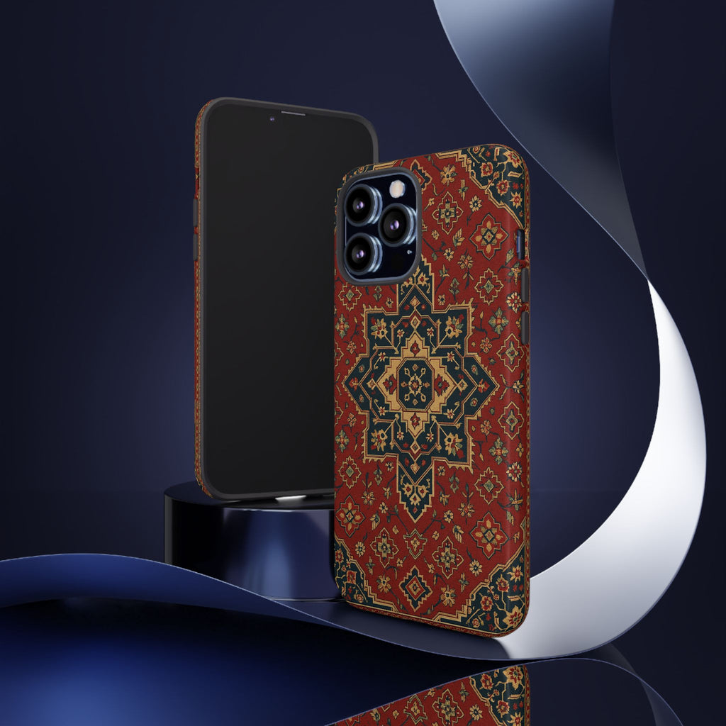 Vintage Rug Phone Case - Tough Cases, Custom Design, Bohemian Aesthetic, Stylish Protection, Unique Gift Ideas