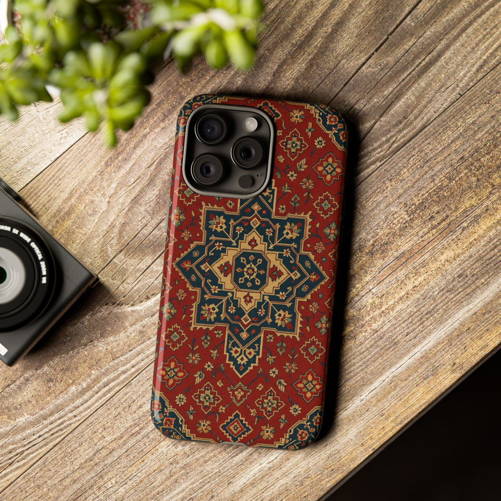 Vintage Rug Phone Case - Tough Cases, Custom Design, Bohemian Aesthetic, Stylish Protection, Unique Gift Ideas