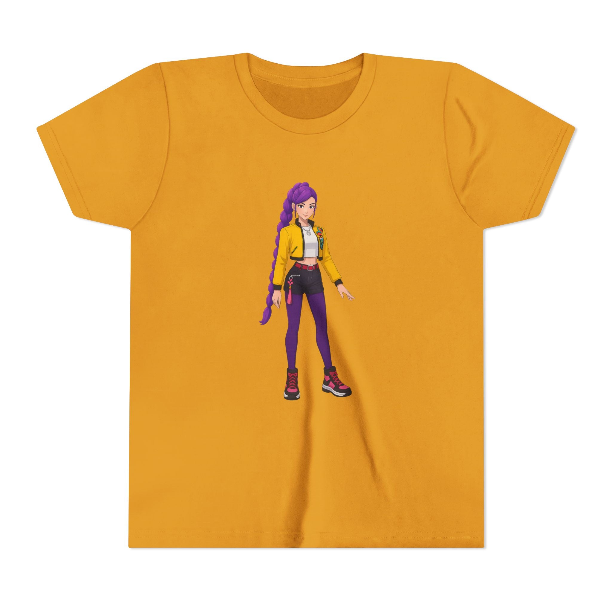 Stylish Youth Short Sleeve Tee with Trendy Character Print, Kids Fashion Shirt, Fun Gift for Birthdays, Casual Wear, Playtime T-Shirt