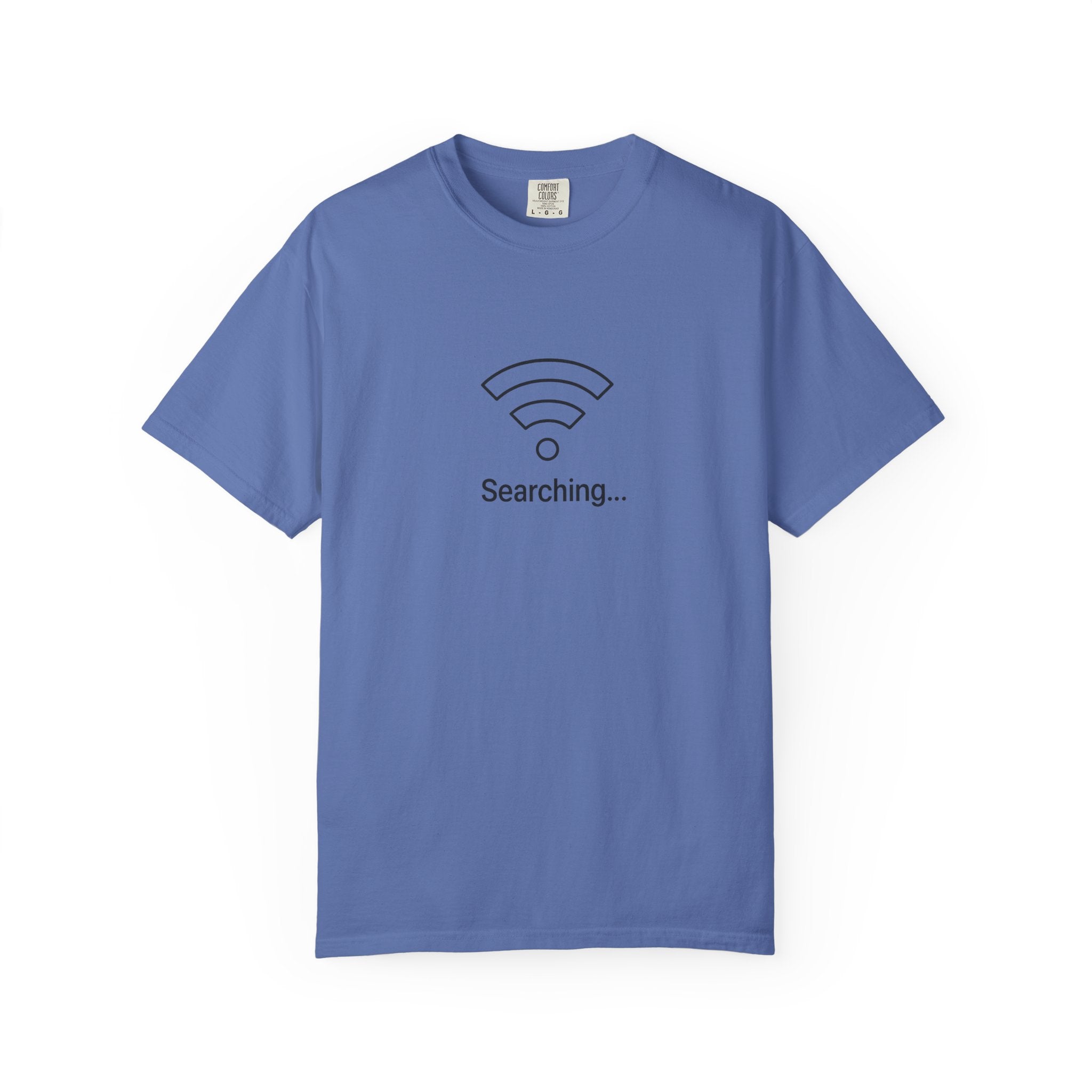 Searching... Unisex Garment-Dyed T-Shirt, Playful Techie Gift, Funny WiFi Shirt, Casual Everyday Wear, Tech Lover Apparel