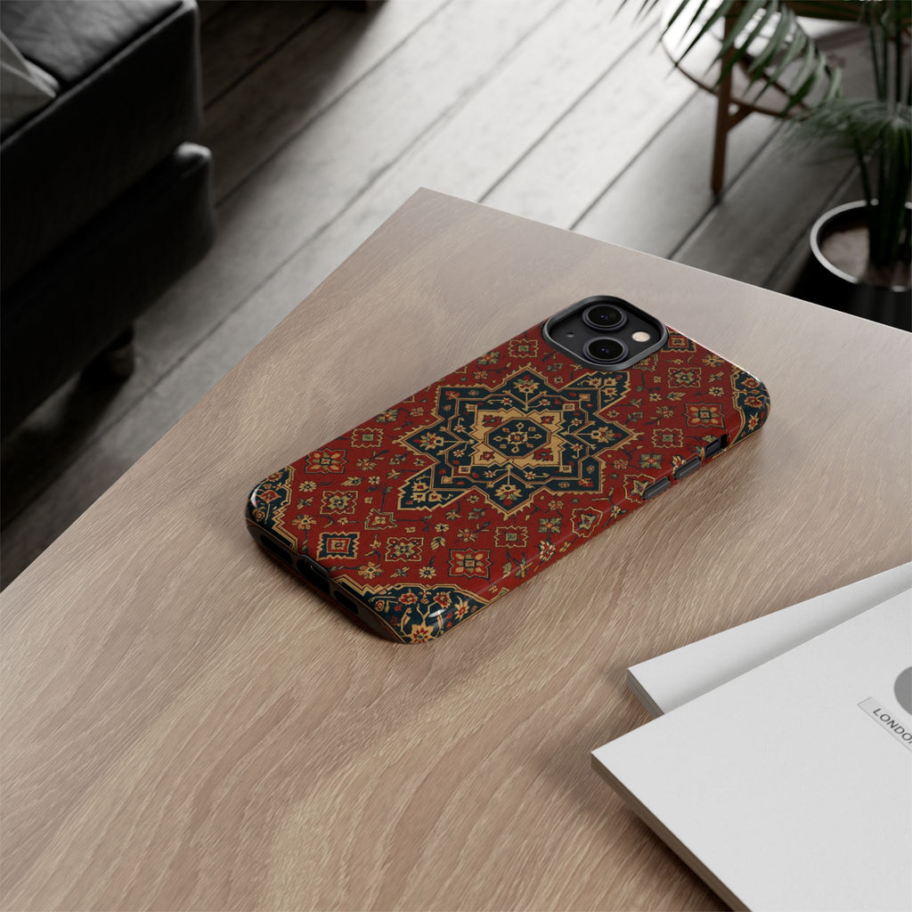 Vintage Rug Phone Case - Tough Cases, Custom Design, Bohemian Aesthetic, Stylish Protection, Unique Gift Ideas