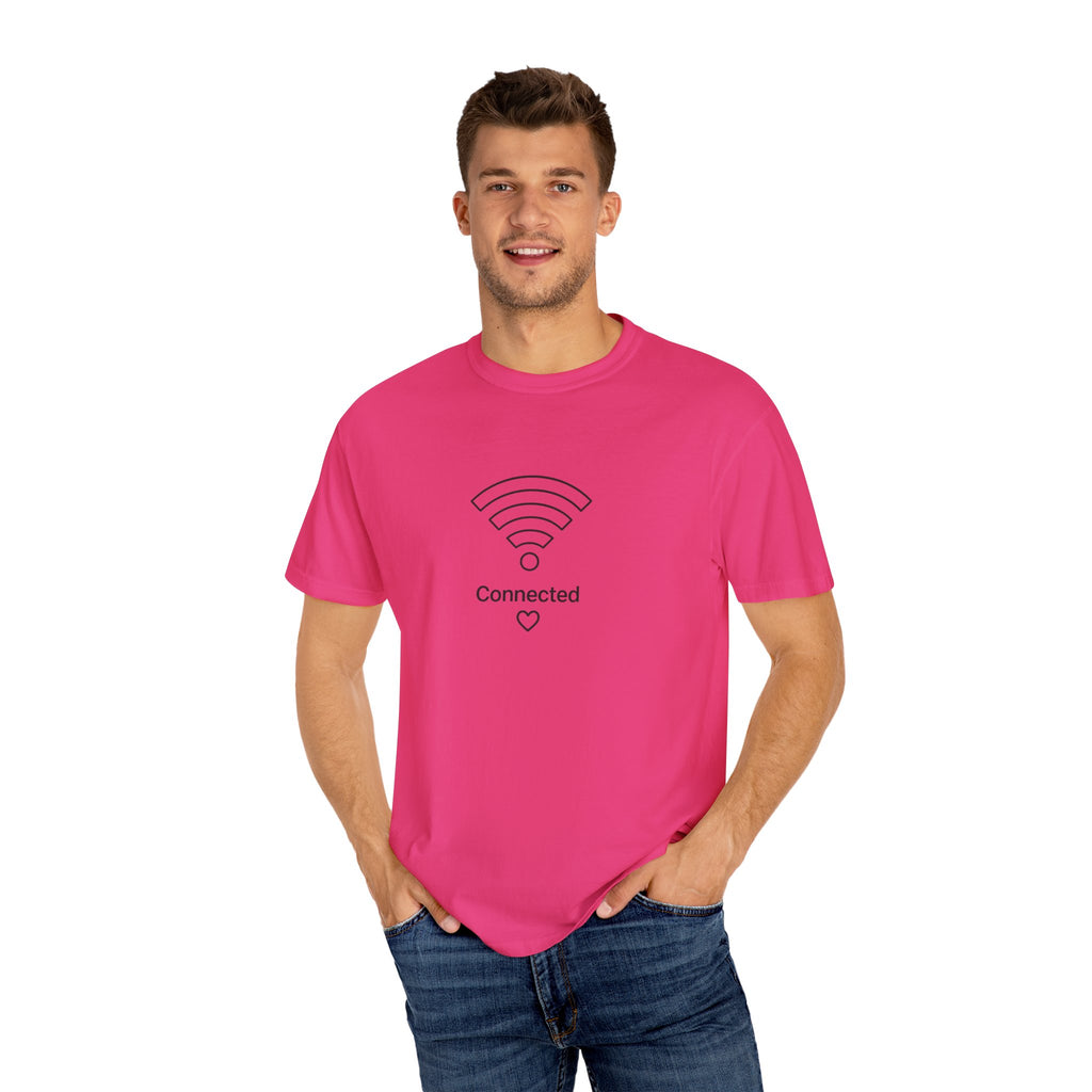 Couple Tee, Wifi, Connected, Unisex Garment-Dyed T-shirt