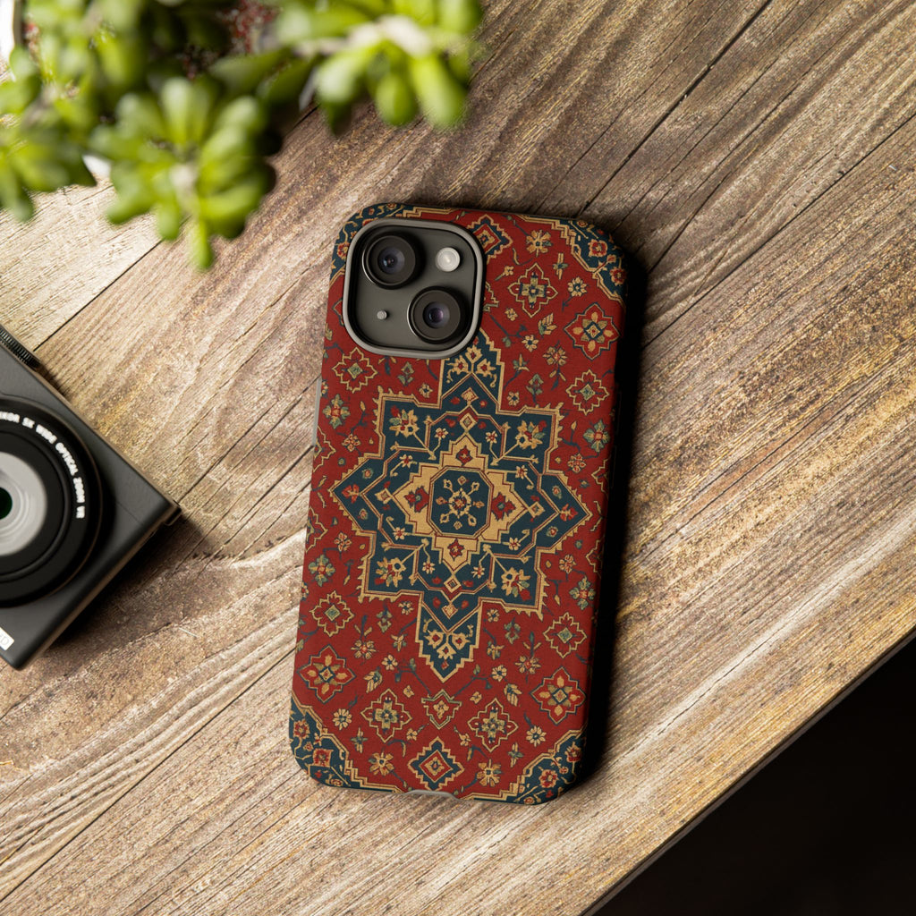 Vintage Rug Phone Case - Tough Cases, Custom Design, Bohemian Aesthetic, Stylish Protection, Unique Gift Ideas