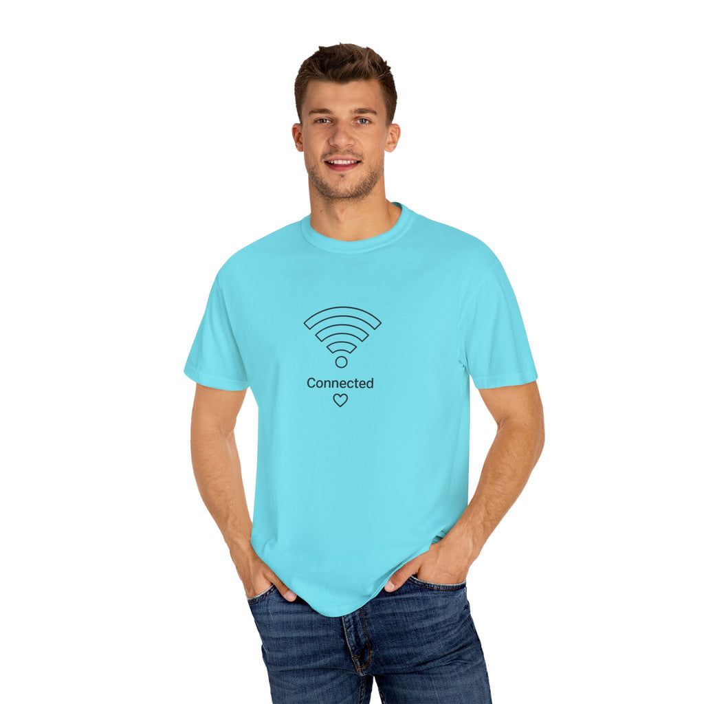 Couple Tee, Wifi, Connected, Unisex Garment-Dyed T-shirt