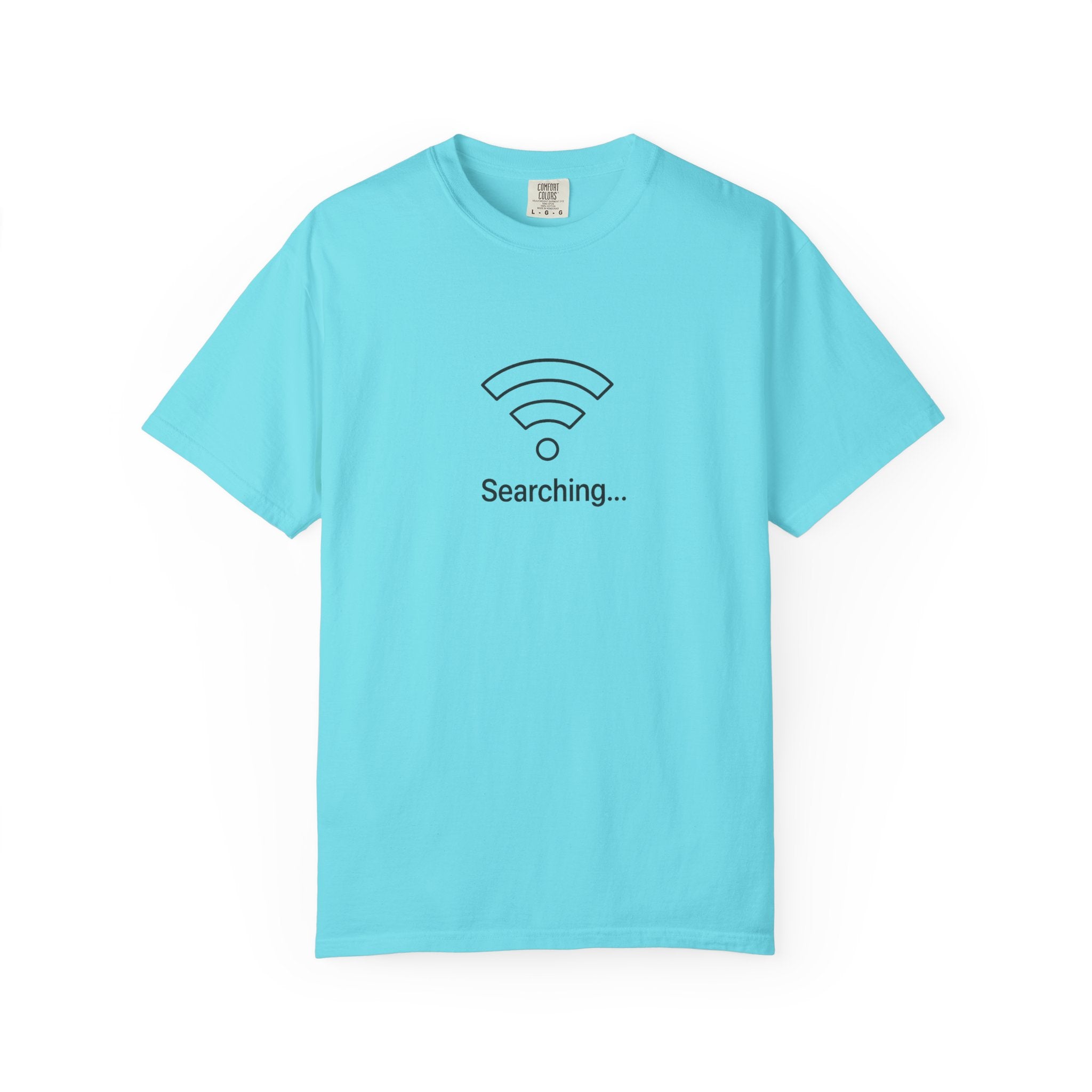 Searching... Unisex Garment-Dyed T-Shirt, Playful Techie Gift, Funny WiFi Shirt, Casual Everyday Wear, Tech Lover Apparel