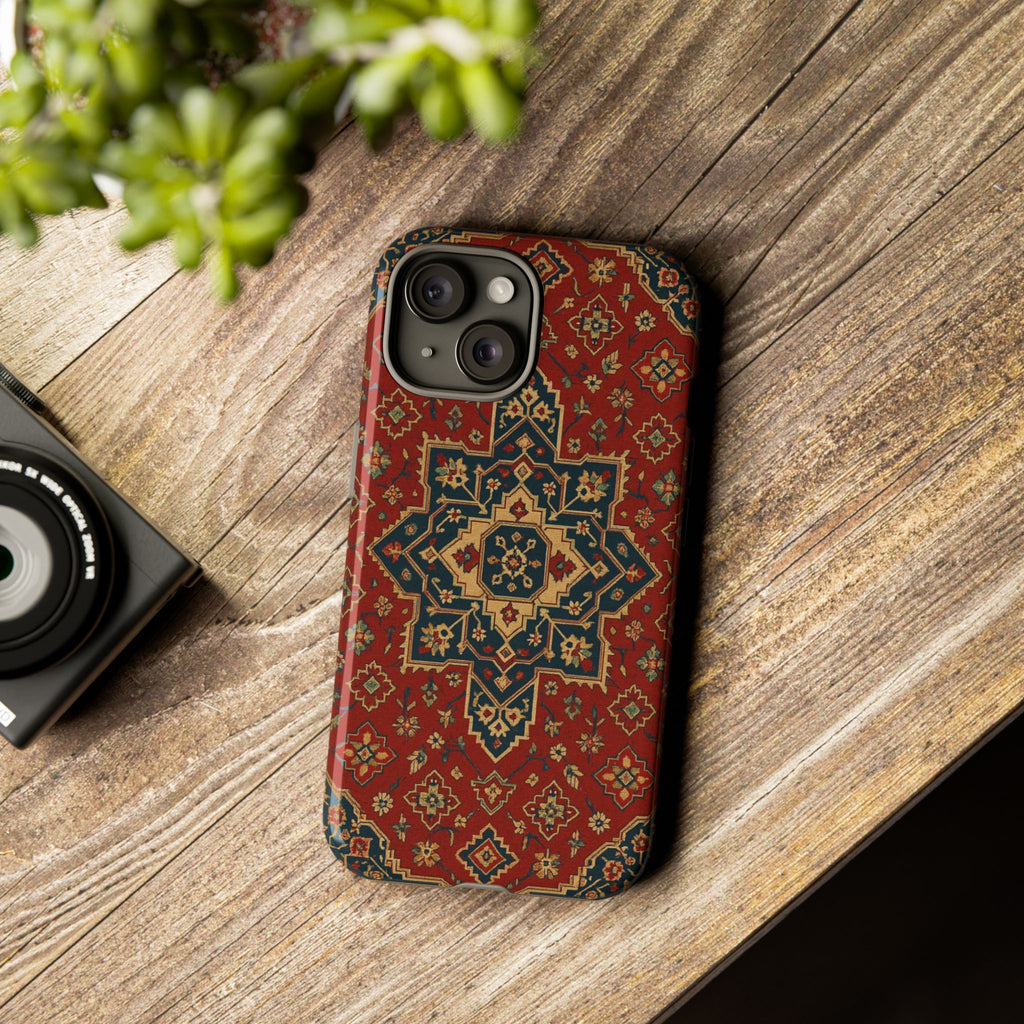 Vintage Rug Phone Case - Tough Cases, Custom Design, Bohemian Aesthetic, Stylish Protection, Unique Gift Ideas