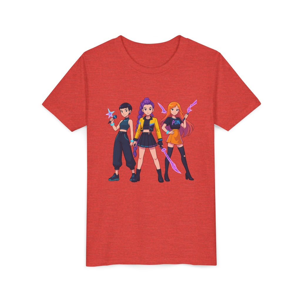 Youth Short Sleeve Tee Featuring Bold Character Design, Trendy Kids Shirt, Playful Summer Wear, Casual Gamer Apparel, Gift for Young [...]