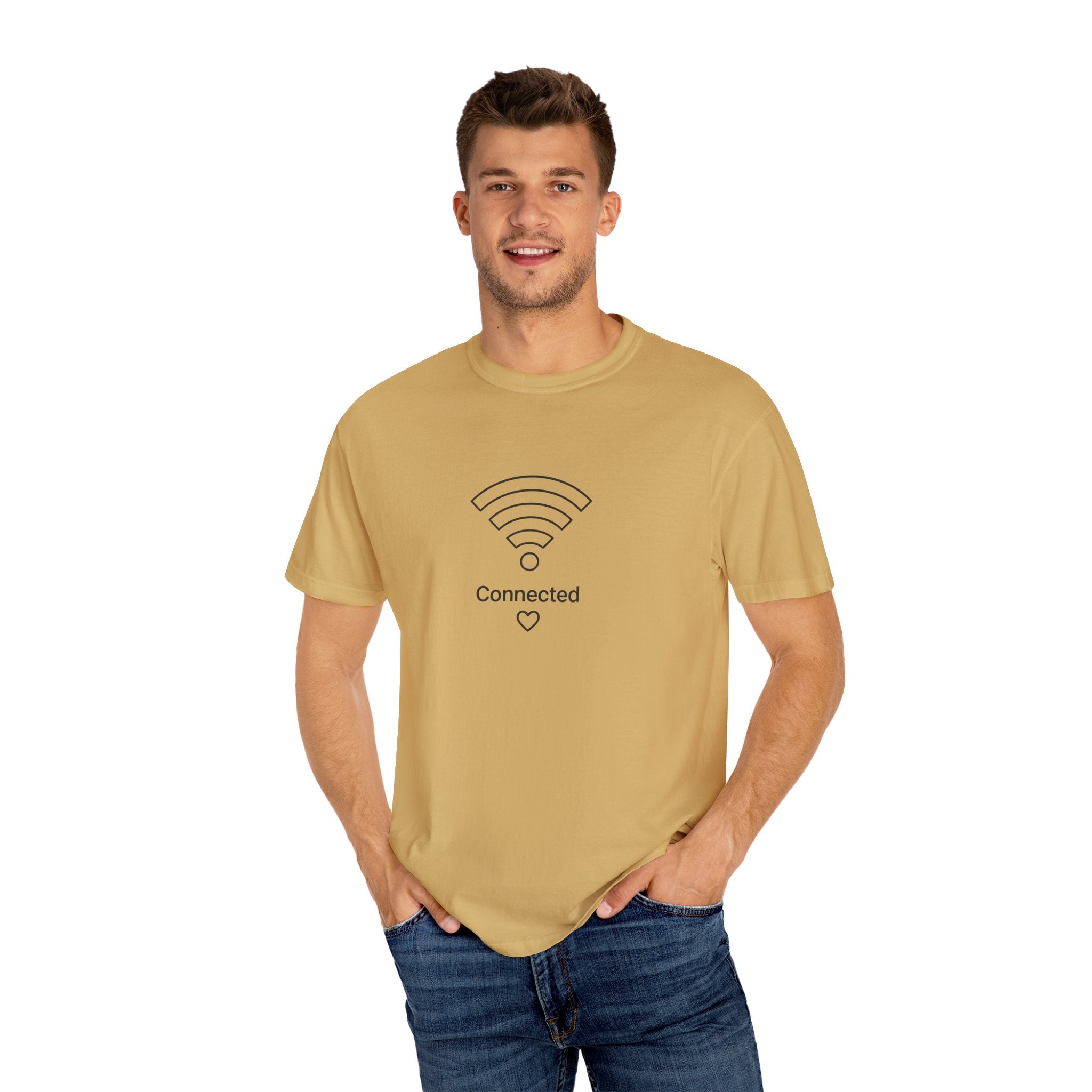 Couple Tee, Wifi, Connected, Unisex Garment-Dyed T-shirt