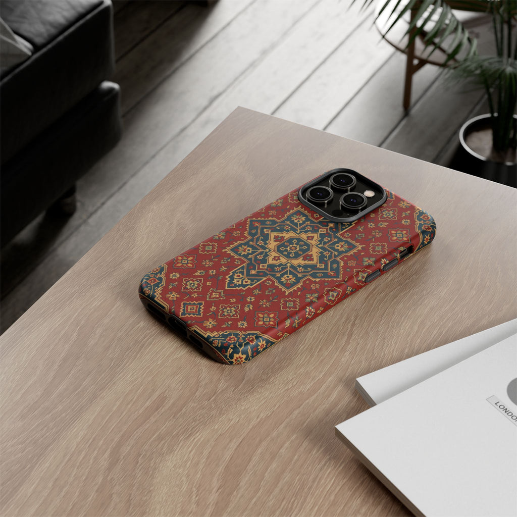 Vintage Rug Phone Case - Tough Cases, Custom Design, Bohemian Aesthetic, Stylish Protection, Unique Gift Ideas