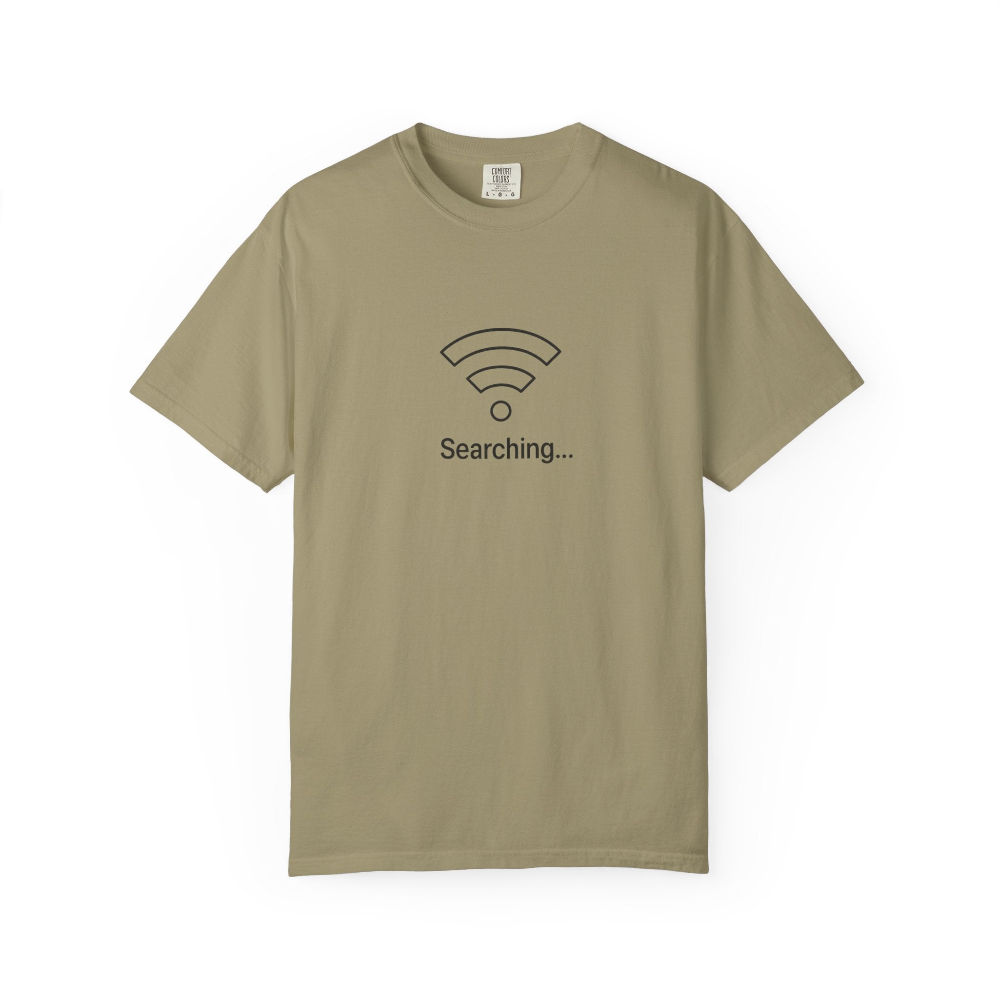 Searching... Unisex Garment-Dyed T-Shirt, Playful Techie Gift, Funny WiFi Shirt, Casual Everyday Wear, Tech Lover Apparel