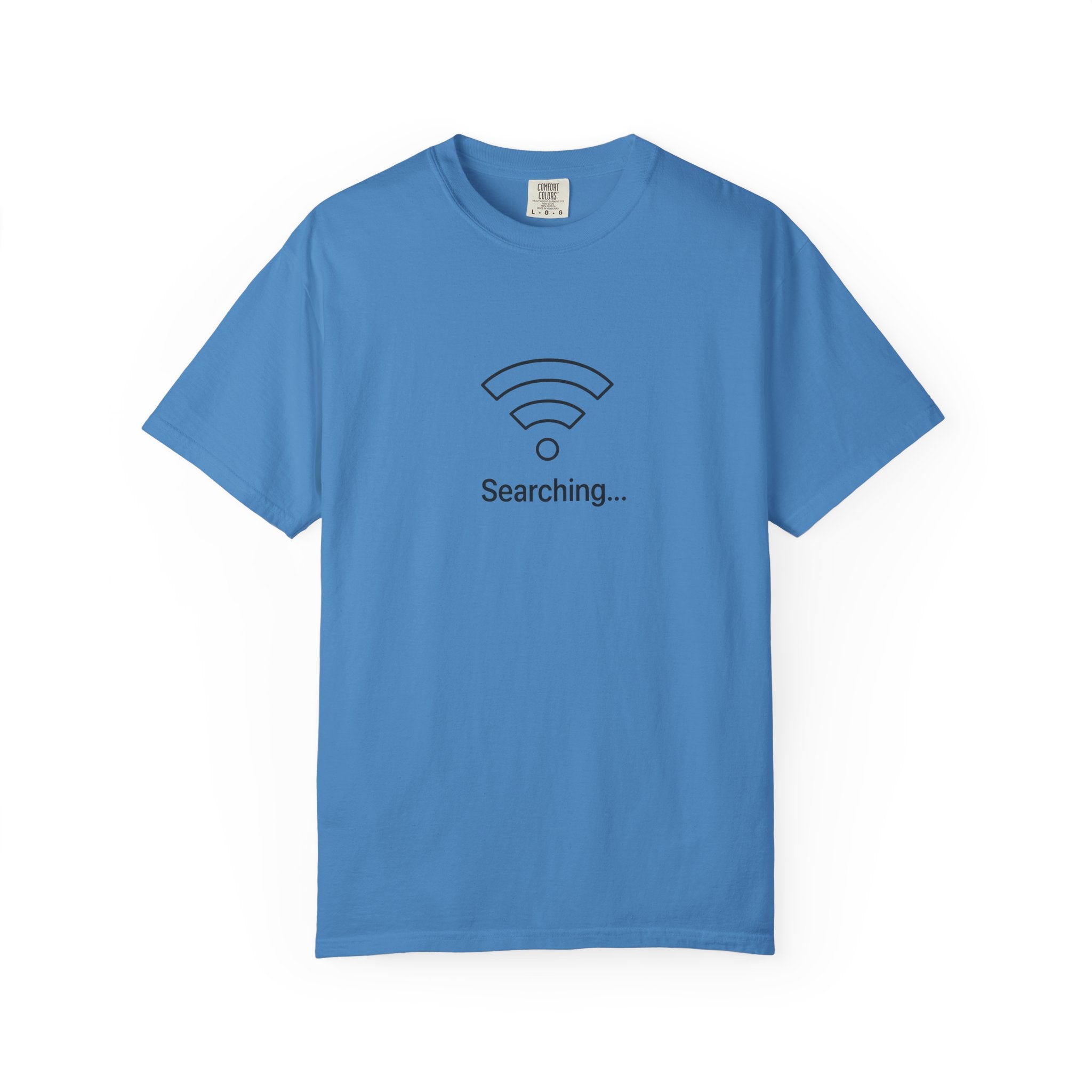 Searching... Unisex Garment-Dyed T-Shirt, Playful Techie Gift, Funny WiFi Shirt, Casual Everyday Wear, Tech Lover Apparel