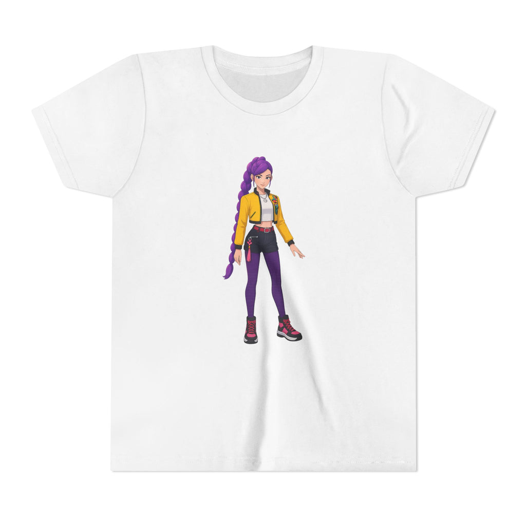Stylish Youth Short Sleeve Tee with Trendy Character Print, Kids Fashion Shirt, Fun Gift for Birthdays, Casual Wear, Playtime T-Shirt